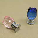 Set Of Clear Crystal Door Cabinet Drawer Drawer Cupboard Knob Pull Handle With Screw 20mm Blue