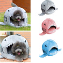 Washable Breathable Anti-Slip Base Pet Cat Shark Bed Puppy Dog Winter Warm Soft Cushion Mat Nesting Rest House Pink S