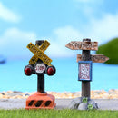 Miniature Happiness Signpost Fairy Garden Micro Landscape Decor DIY Craft