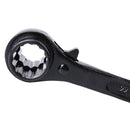 17-19mm Hexagon Scaffold Podger Ratchet Spanner Ratcheting Socket Wrench-BLK