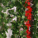 5Pcs Artificial Wall Hanging Ivy Vine Foliage Plant Decor Crabapple Leaf