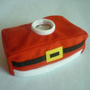 Red Flannelette Christmas Rectangle Tissue Holder Home Hotel Office Decor