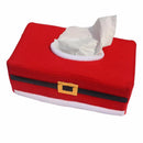 Red Flannelette Christmas Rectangle Tissue Holder Home Hotel Office Decor