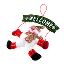 WELCOME Artificial Door Wall Hanging Decor Snowman Christmas Hanging Ornament