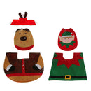 3pcs/Set Spirit Toilet Seat Cover Rug Bathroom Mat Christmas Xmas Home Decor