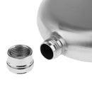 5oz Stainless Steel Round Liquor Drinking Hip Flask Bottle Screw Cap Silver