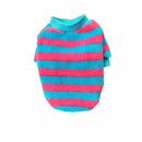 Soft Smooth Comfortable Warm Blue Rose Red Stripe T Shirt Dog Cloth Apparel Pet Supplies XXS