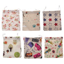 Linen Travel Bag Jewelry Makeup Storage Pouch Drawstring Bag Pink Floral