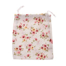 Linen Travel Bag Jewelry Makeup Storage Pouch Drawstring Bag Pink Floral