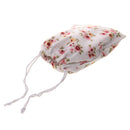 Linen Travel Bag Jewelry Makeup Storage Pouch Drawstring Bag Pink Floral