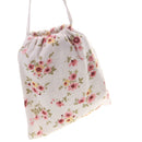 Linen Travel Bag Jewelry Makeup Storage Pouch Drawstring Bag Pink Floral