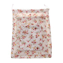 Linen Travel Bag Jewelry Makeup Storage Pouch Drawstring Bag Pink Floral