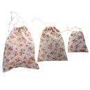 Linen Travel Bag Jewelry Makeup Storage Pouch Drawstring Bag Pink Floral