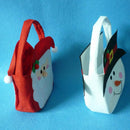 2Pcs Christmas Fabric Gift Shopping Bag for Christmas Decoration Supplies