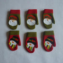 6pcs Xmas Santa Snowman Gloves Tableware Silverware Pouch Cutlery Holder