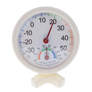 Round Mini Indoor Outdoor Wet Hygrometer Humidity Thermometer Temp Temperature Meter White