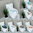 Toilet Seat Wall Sticker Flushing Water Vinyl Art Wallpaper Bathroom Decals