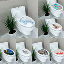 Toilet Seat Wall Sticker Flushing Water Vinyl Art Wallpaper Bathroom Decals