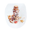 Removable Toilet Seat Sticker Wishing Bottle Print Vinyl Art Bathroom Decor