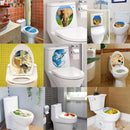 Bathroom Toilet Seat Sticker Blue Sea Vinyl Decorative Sticker