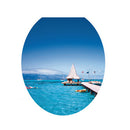 Bathroom Toilet Seat Sticker Blue Sea Vinyl Decorative Sticker
