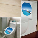 Bathroom Toilet Seat Sticker Blue Sea Vinyl Decorative Sticker