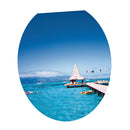 Bathroom Toilet Seat Sticker Blue Sea Vinyl Decorative Sticker