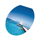 Bathroom Toilet Seat Sticker Blue Sea Vinyl Decorative Sticker