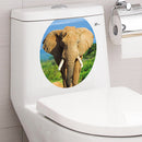 DIY Home Toilet Seat Wall Sticker ELEPHANT Print Vinyl Art Bathroom Decorative Decals