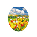 Toilet Seat Wall Sticker Yellow Tulip Vinyl Art Bathroom Decorative Decals