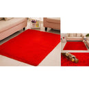 Fluffy Rug Anti-Skid Shaggy Area Rug Home Bedroom Carpet Floor Mat Red