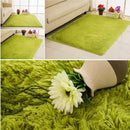 Fluffy Rug Anti-Skid Shaggy Area Rug Bedroom Carpet Floor Mat Light Green