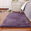 Fluffy Rug Anti-Skid Shaggy Area Rug Bedroom Carpet Floor Mat Dark Purple