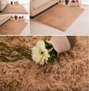 Fluffy Rug Anti-Skid Shaggy Area Rug Home Bedroom Carpet Floor Mat Khaki