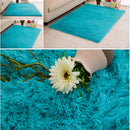 Fluffy Rug Anti-Skid Shaggy Area Rug Home Bedroom Carpet Floor Mat Blue
