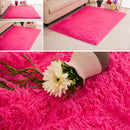 Fluffy Rug Anti-Skid Shaggy Area Rug Home Bedroom Carpet Floor Mat Rose Red