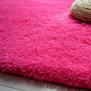 Fluffy Rug Anti-Skid Shaggy Area Rug Home Bedroom Carpet Floor Mat Rose Red