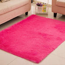 Fluffy Rug Anti-Skid Shaggy Area Rug Home Bedroom Carpet Floor Mat Rose Red