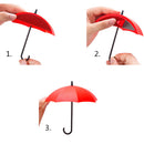 Dual-Use Umbrella Adhesive Door Wall Hook and Tray Creative Sticky Hanger Pack of 3