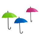 Dual-Use Umbrella Adhesive Door Wall Hook and Tray Creative Sticky Hanger Pack of 3
