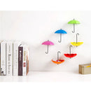 Dual-Use Umbrella Adhesive Door Wall Hook and Tray Creative Sticky Hanger Pack of 3