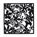 Pack of 4pcs Wall Sticker Hanging Screen Curtain Flower Room Divider Black