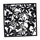 Pack of 4pcs Wall Sticker Hanging Screen Curtain Flower Room Divider Black