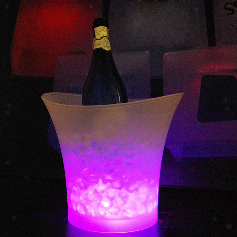 Blue Round Plastic 5L Ice Bucket Ice Container Ice Holder Wine Beer Cooler