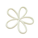 Durable Heat Insulation Cushion Saucepan Coaster Dining Tableware Flower Design Shape Cup Mat for Home Cafe Use -White