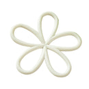 Durable Heat Insulation Cushion Saucepan Coaster Dining Tableware Flower Design Shape Cup Mat for Home Cafe Use -White