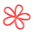 Durable Heat Insulation Cushion Saucepan Coaster Dining Tableware Flower Design Shape Cup Mat for Home Cafe Use -Red
