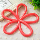Durable Heat Insulation Cushion Saucepan Coaster Dining Tableware Flower Design Shape Cup Mat for Home Cafe Use -Red