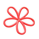 Durable Heat Insulation Cushion Saucepan Coaster Dining Tableware Flower Design Shape Cup Mat for Home Cafe Use -Red