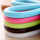 Durable Heat Insulation Cushion Saucepan Coaster Dining Tableware Flower Design Shape Cup Mat for Home Cafe Use -Blue